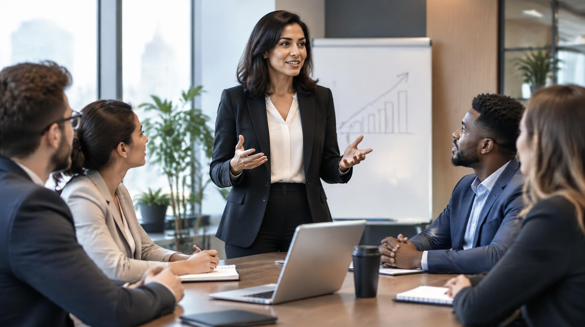 leader inspiring team