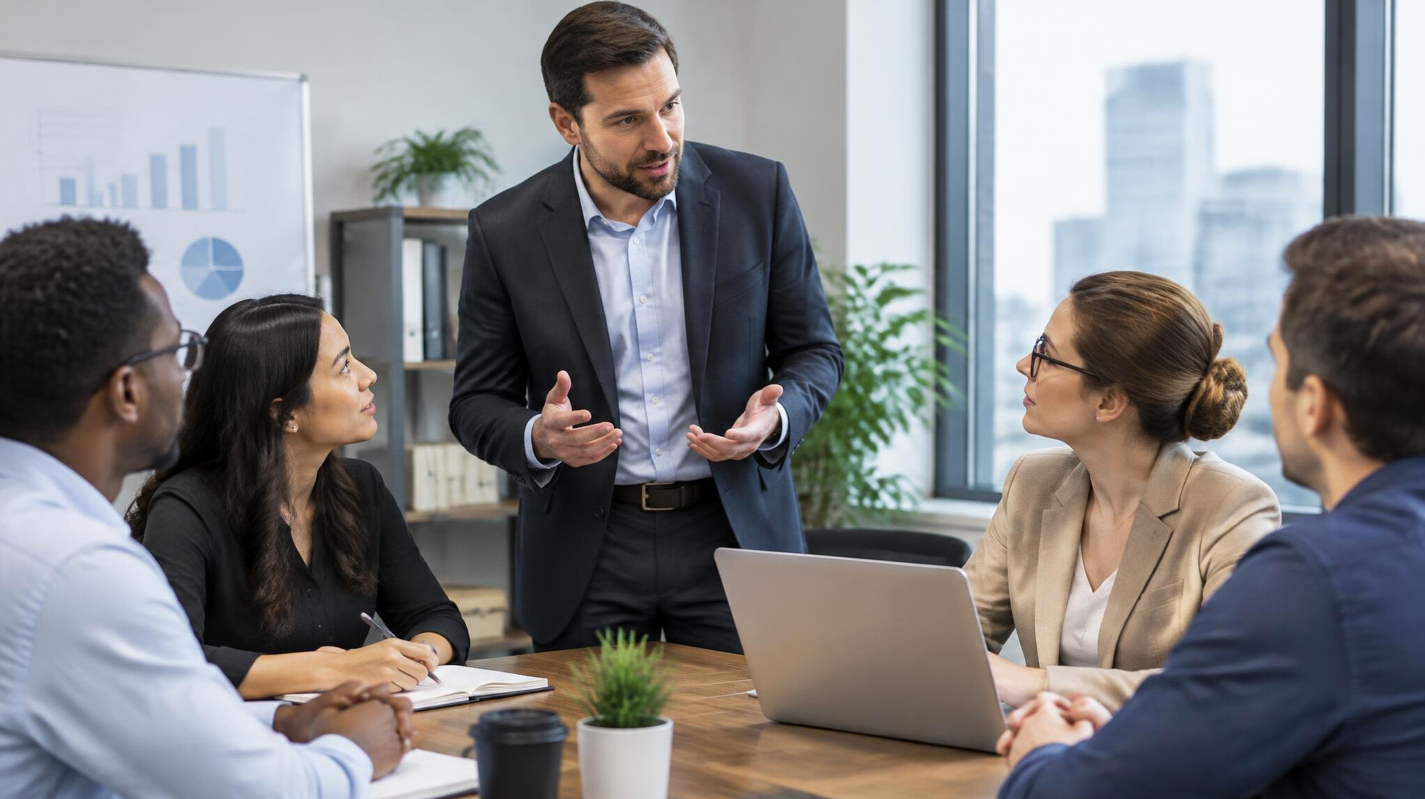 manager communicating with employees