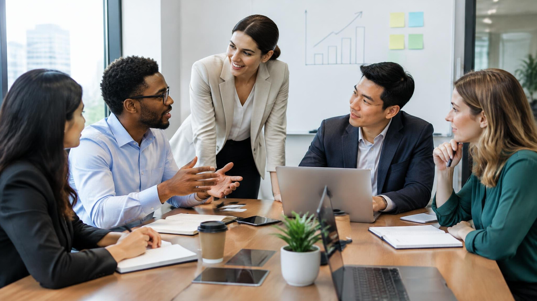 team discussion in office