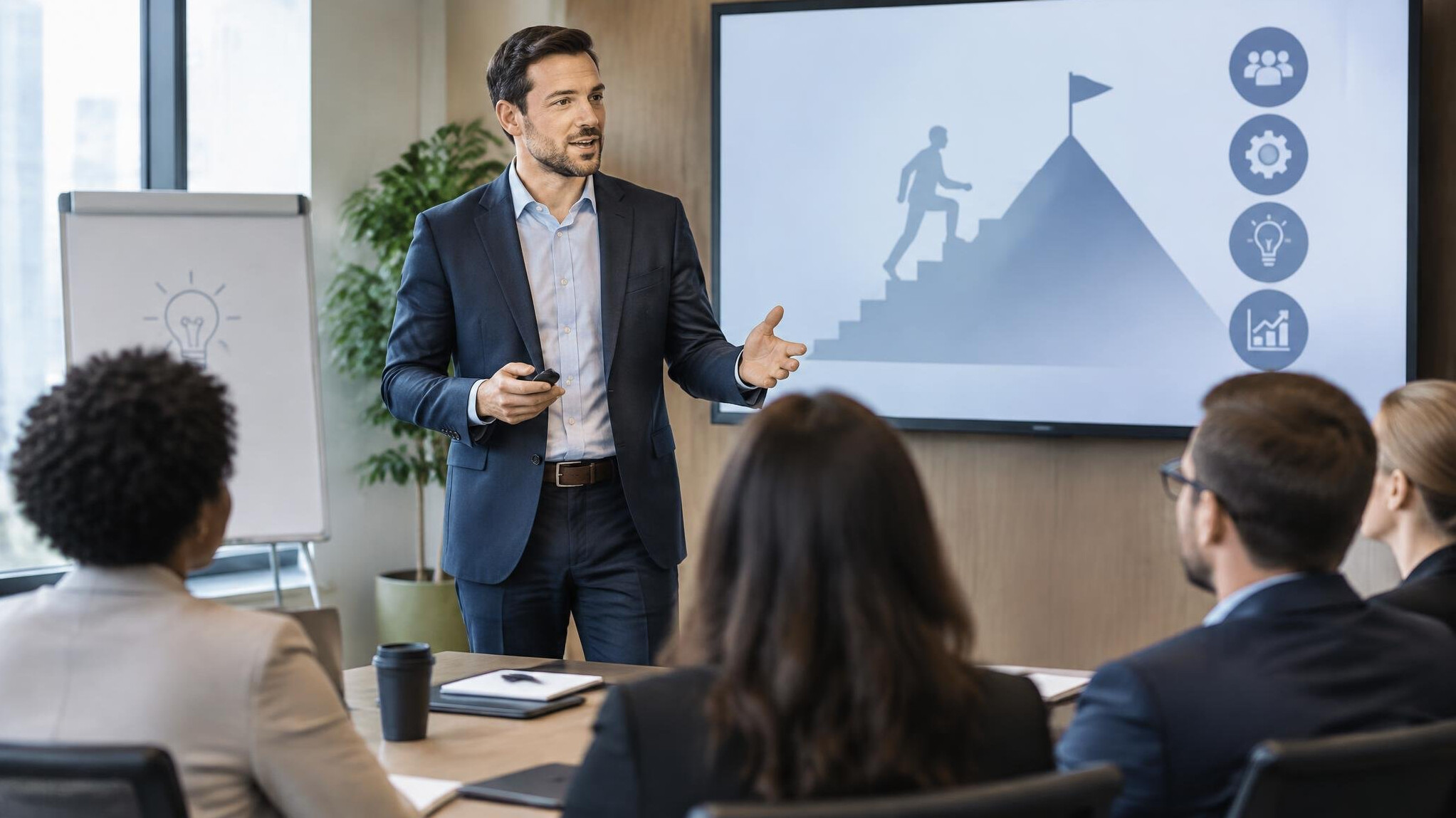 manager giving presentation